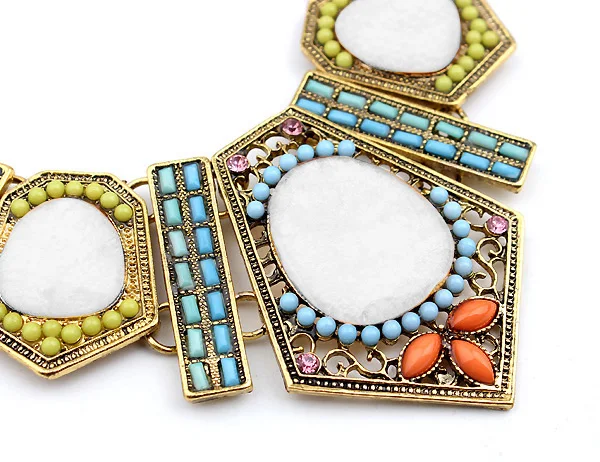 Богемные Ювелирные наборы Золотая цепочка с красочными бусинами геометрический