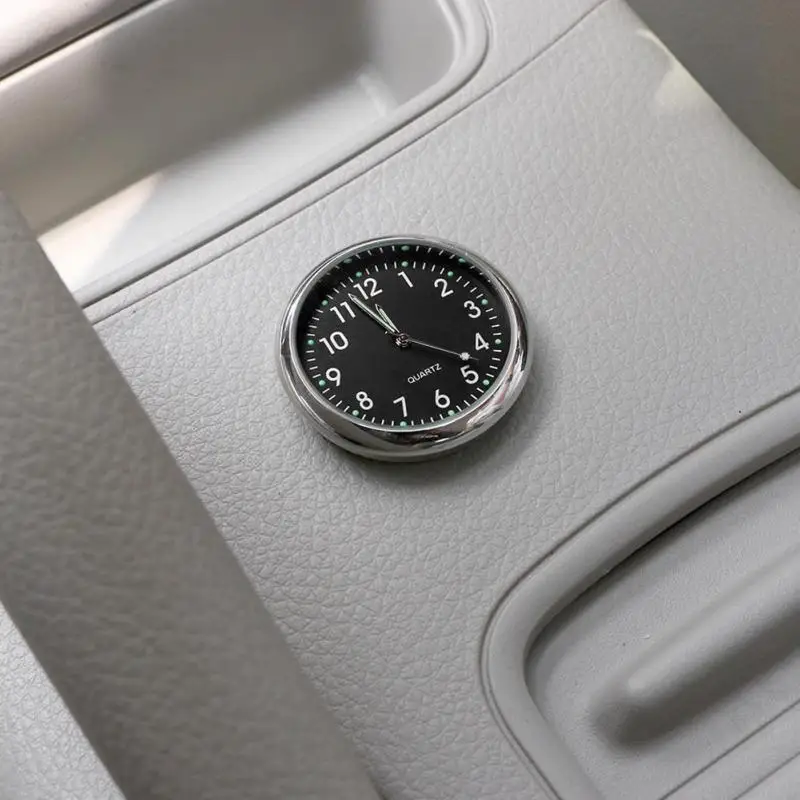 4*4 см мини светящиеся круглые автомобильные часы Авто самоклеющиеся портативные декоративные Аналоговые автомобильные декоративные часы