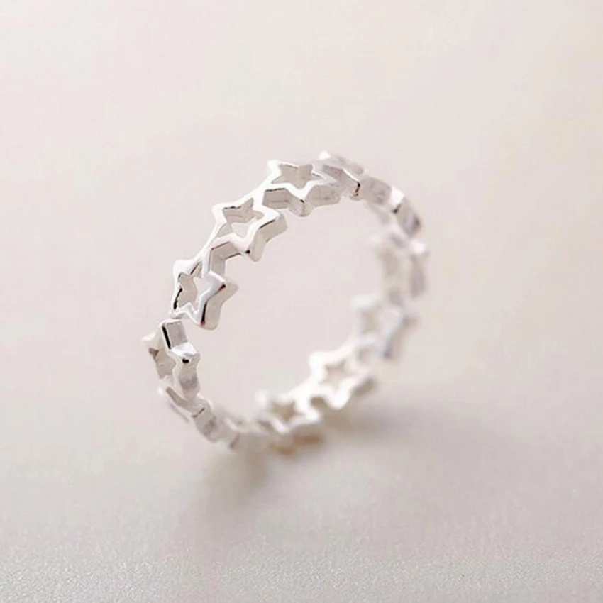 Модные ажурные кольца QIMING со звездами для девочек и женщин новый дизайн милый