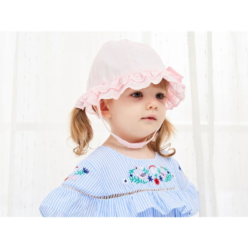 Pink Bucket Hat Baby Girl Summer Sun Cap Cotton Breathable Comfort Fisherman Chin Strap Stay On Basin Bonnet for Park Beach | Детская