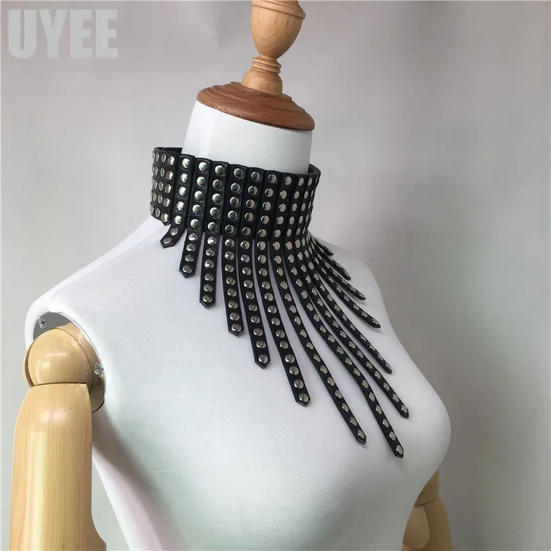 UYEE кожаный шейный ремень Cinturon Hombre жгут заклепки клинья воротник готический панк сексуальные пояса Харадзюку подтяжки Связывание LN-037