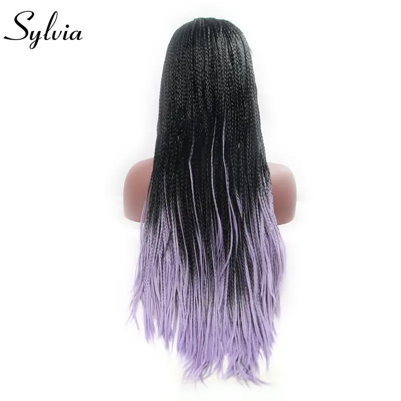 Sylvia черный до Фиолетовый 2 T Ombre плетеные косички Синтетические Кружева передние