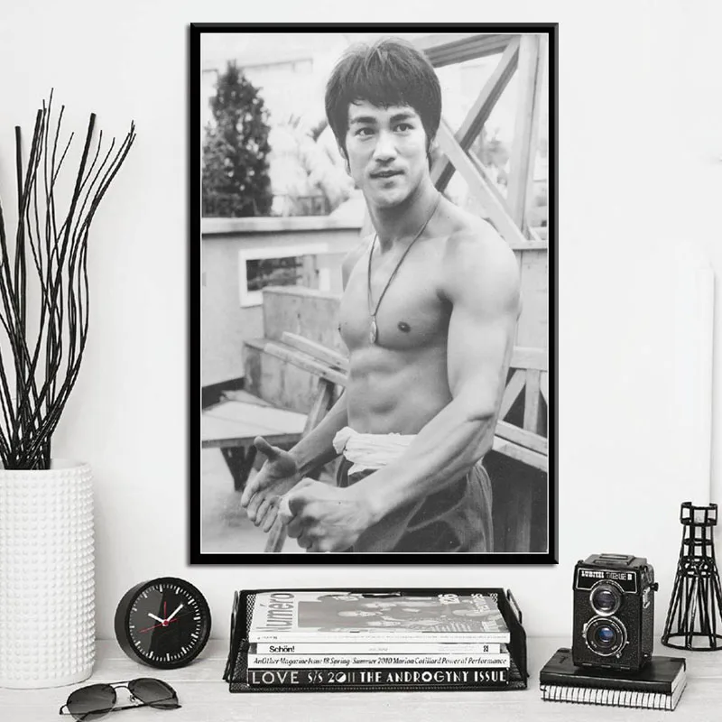 P570 Брюс Ли кунг-фу звезда кино искусство живопись Шелковый Холст плакат
