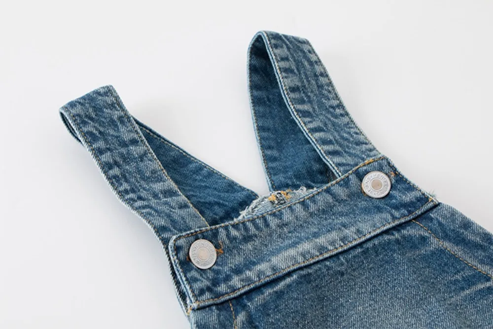 Autumn children's baby denim strap dress girls wear solid color dresses to send rabbit | Детская одежда и обувь