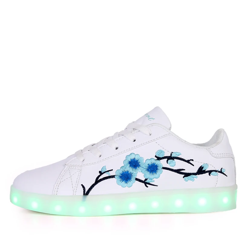 

STRONGSHE Children Shoes With Light Boys&Girls Casual LED Shoes For Kids USB Charging LED Light Up Kids Shoes With flowers