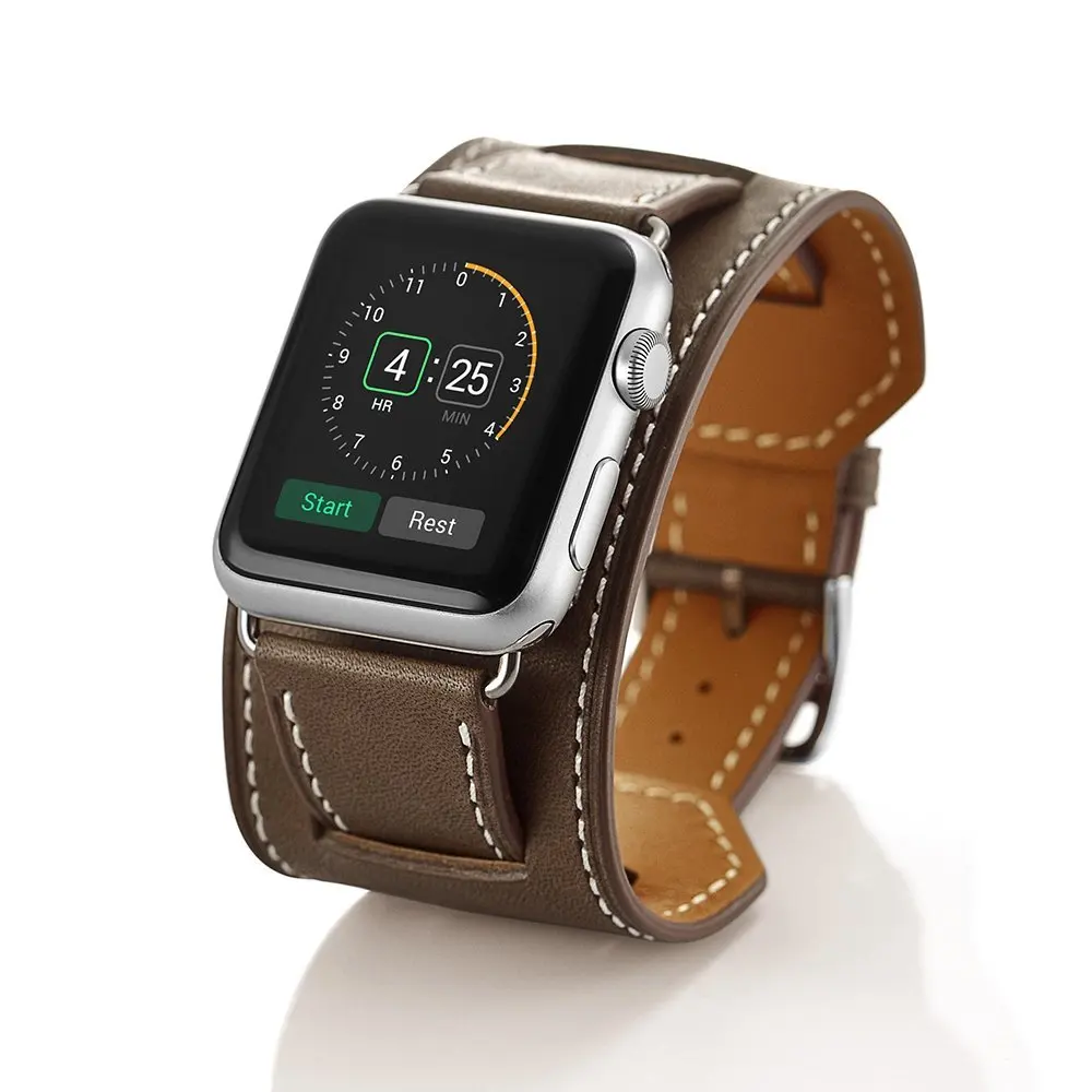 Ремешок для часов из натуральной кожи для Apple Watch серии 1 2 3 iwatch 38 42 мм Ремешки для наручных часов для Apple Smart Watch браслет на запястье Starp - Цвет ремешка: Grey