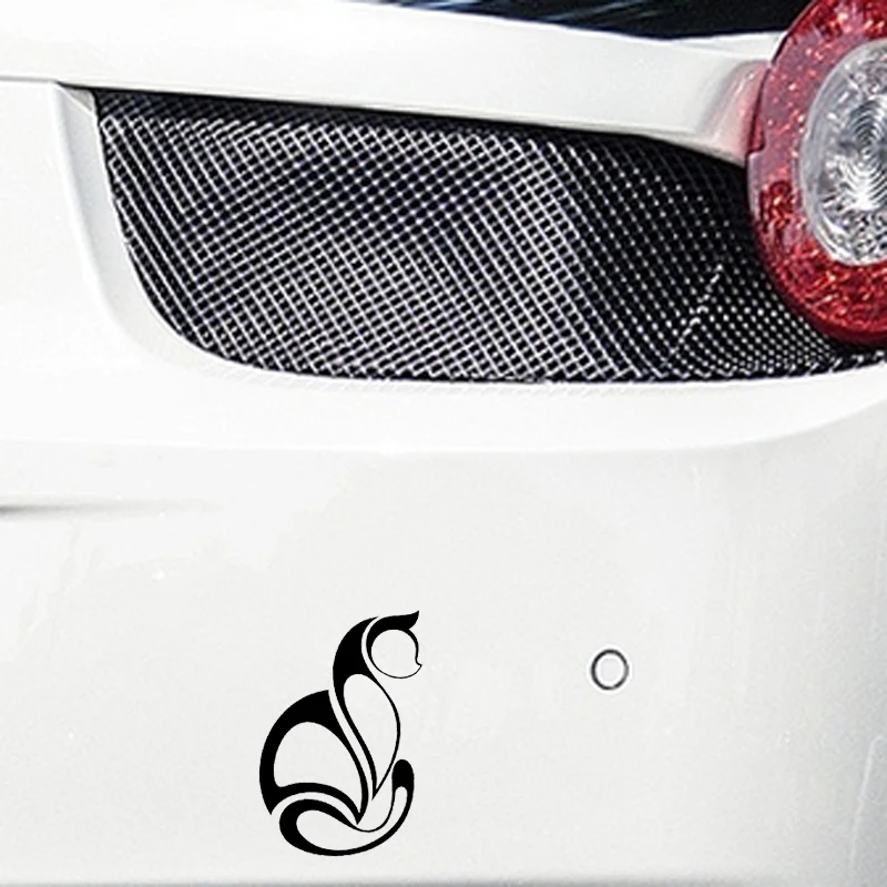 YJZT 8CM*12.7CM Cat Pet Animal Decoration Car Stickers Vinyl Decal Black Silver C10-02373 | Автомобили и мотоциклы