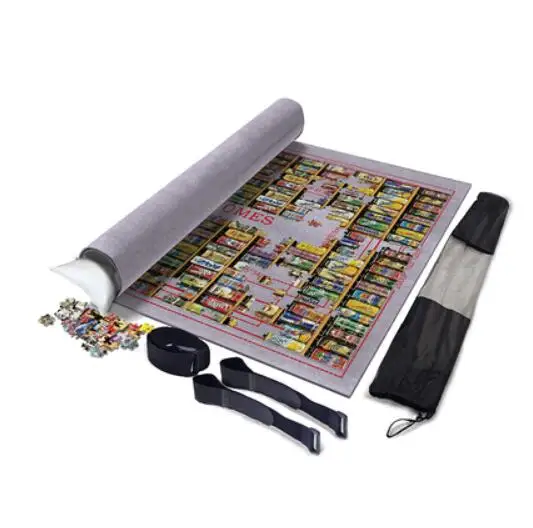 2000pcs Grey Mat 3 мм уплотненный Коврик-пазл Пазл Коврик для роллов Игровой Коврик Большой 2000 3000 шт аксессуары-головоломки Хранения Портативные дорожные игры w/сумка для переноски - Цвет: 2000pcs Grey Mat
