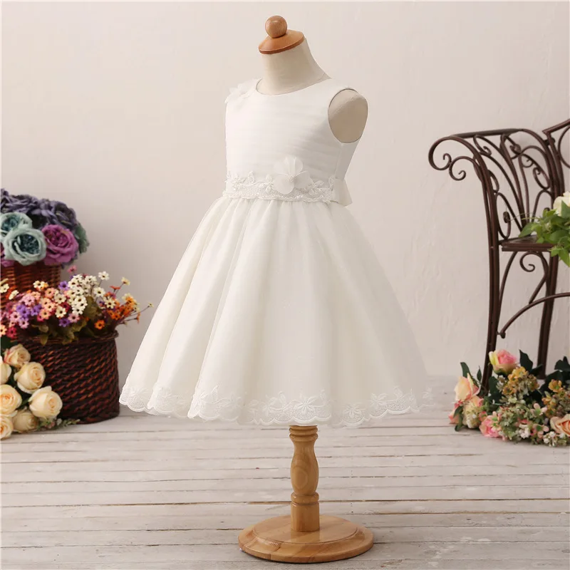 Платья без рукавов с цветочным узором для девочек фатиновые кружевные пышные