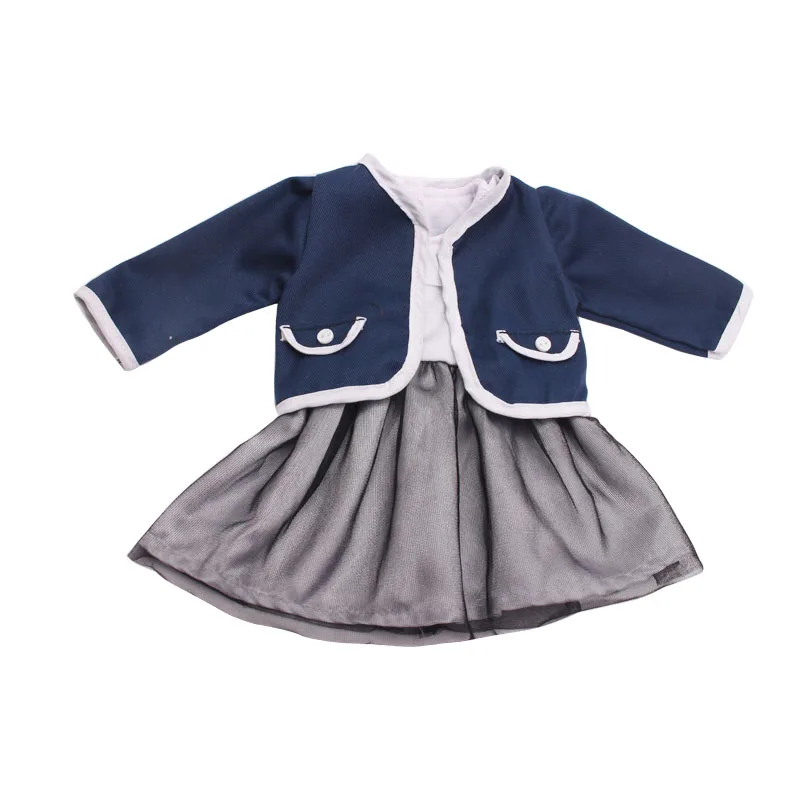

Doll clothes School uniforms suit dress toy accessories fit 18 inch Girl doll and 43 cm baby doll c361