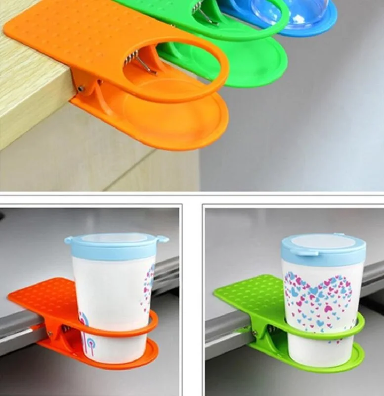 

2019 Newest Creative tableside cup shelf kitchen table supplies Office storage cup holder Water cup clip