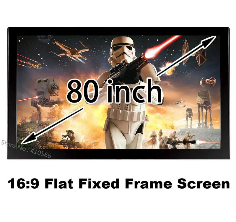 Матовый белый 3D экран для проектора диагональ 80 дюймов 16:9 4K Ultra HD готовый плоский
