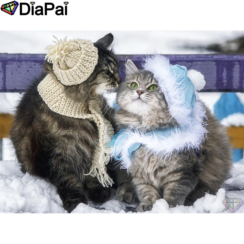 

DIAPAI 5D DIY Diamond Painting 100% Full Square/Round Drill "Animal cat" Diamond Embroidery Cross Stitch 3D Decor A22114