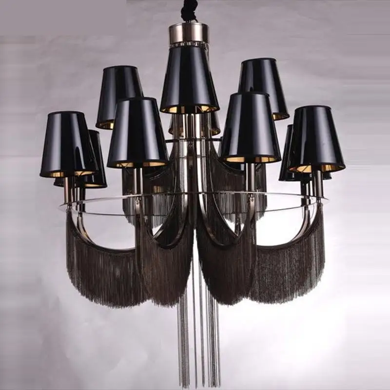 Итальянский алюминий люстра цепочка постмодерн отель проект люстры дуплекс пол