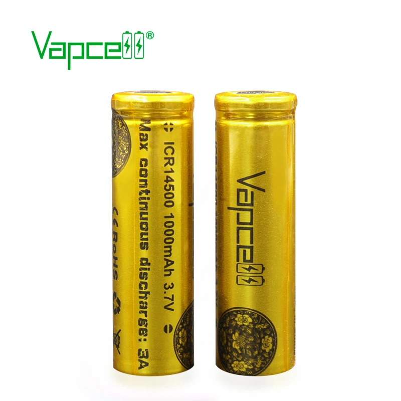 Аккумулятор Vapcell 14500 2 шт. батарея 1000 мАч 3 А ICR14500 для фонариков небольшие