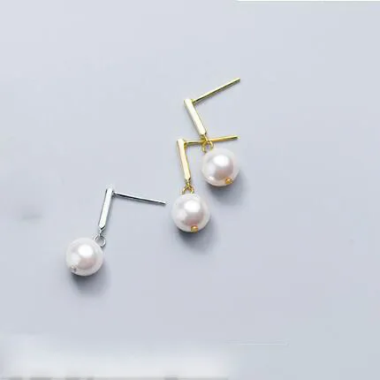 Серьги-подвески из стерлингового серебра 925 пробы с жемчугом | Украшения и