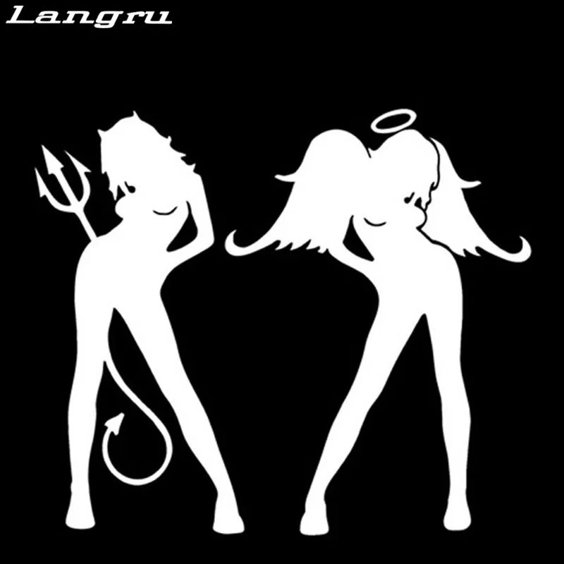 Langru Hot Sale Angel And Devil Sexy Girl Decorative Car Stickers Motorcycle Decals Accessories Jdm | Автомобили и мотоциклы