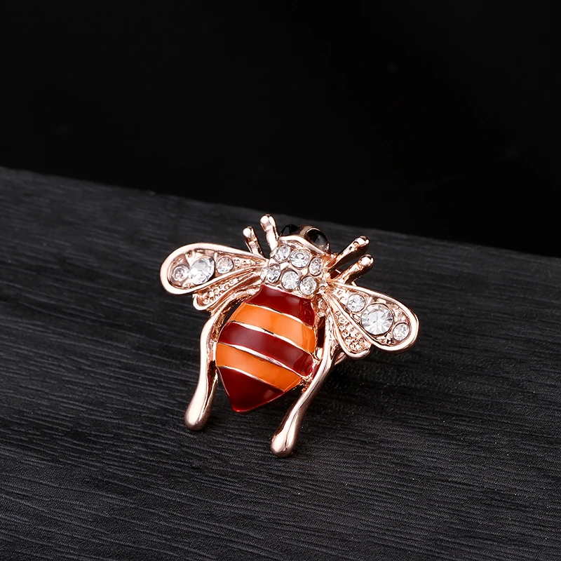 Enamel Bee Brooches Unisex Insect Brooch Crystal Rhinestone Honeybee Pin for Women Men Cute Small Badges Jewelry Collar Pins | Украшения и