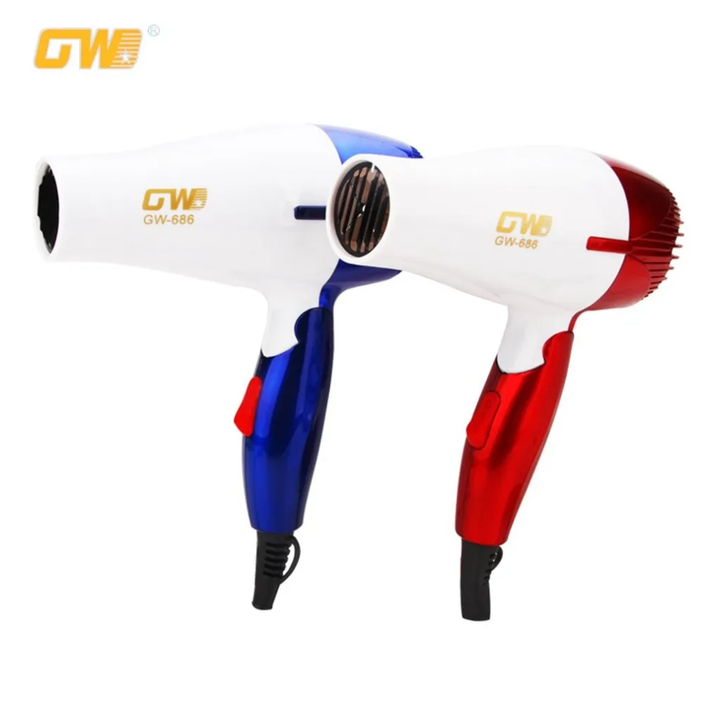 GW-686, 1 шт., мини портативный фен, складной, компактный, для путешествий, воздуходувка, низкая мощность, для школьников, студентов, воздуходувка