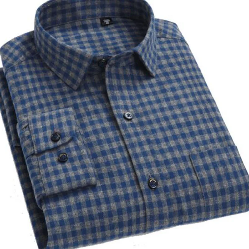 En однобортные рубашки в клетку с длинными рукавами Camisa Разноцветные теплые