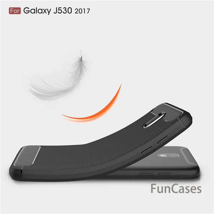 Для Samsung Galaxy J5 2017 SM-J530F чехол Гибридный матовый углеродного волокна Мягкий ТПУ