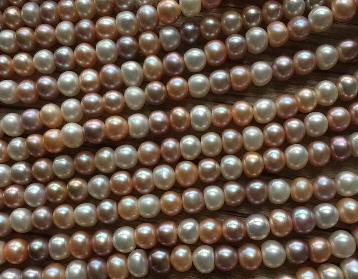 Натуральный пресноводный жемчуг 7 мм почти безупречный четыре света