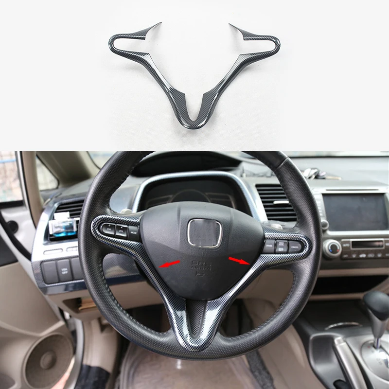 

Car styling Inner Steering Wheel Buttons Cover Trim Decoration For Honda Civic 09-11