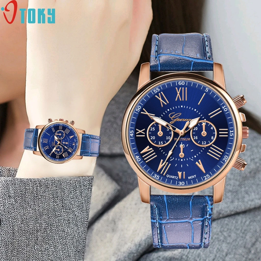 OTOKY Women's Fashion Stainless Steel Quartz Analog Wrist Watch Luxury Vintage Leather Strap Ladies Casual feminine | Наручные часы