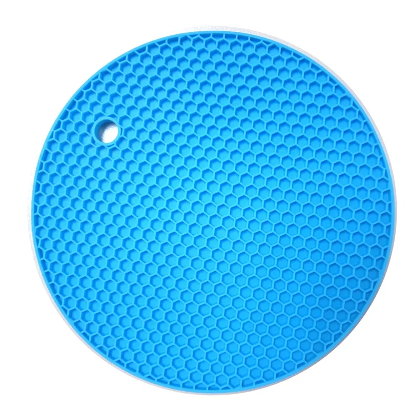 LightBlue 18*18 см круглый силиконовый коврик теплостойкая подставка Нескользящая утолщенная обеденная салфетка для стола Coaster posavogo кухонная посуда - Цвет: LightBlue