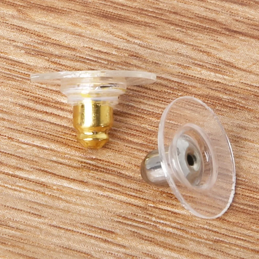 Пластиковые гвозди для сережек 50 шт. покрытие золотом и родием крючков-гвоздиков