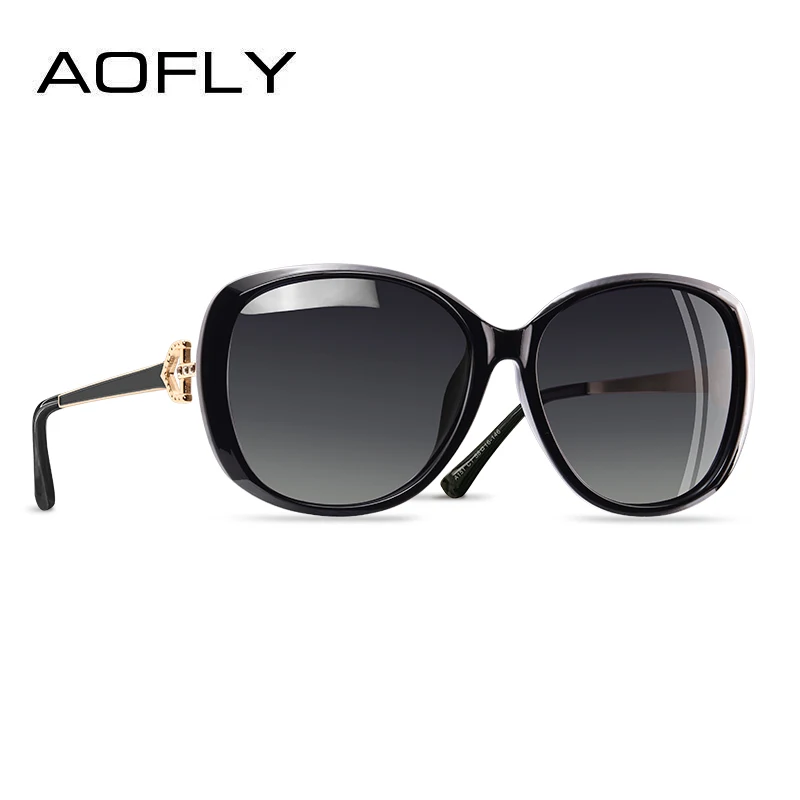C1Black AOFLY брендовые дизайнерские роскошные женские поляризованные солнцезащитные очки женские Солнцезащитные очки женские Стразы дужки очки UV400 A151 - Цвет линз: C1Black