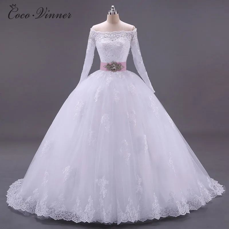 Robe De Mariage свадебное платье с вырезом лодочкой и исламским кружевом в Дубае поясом