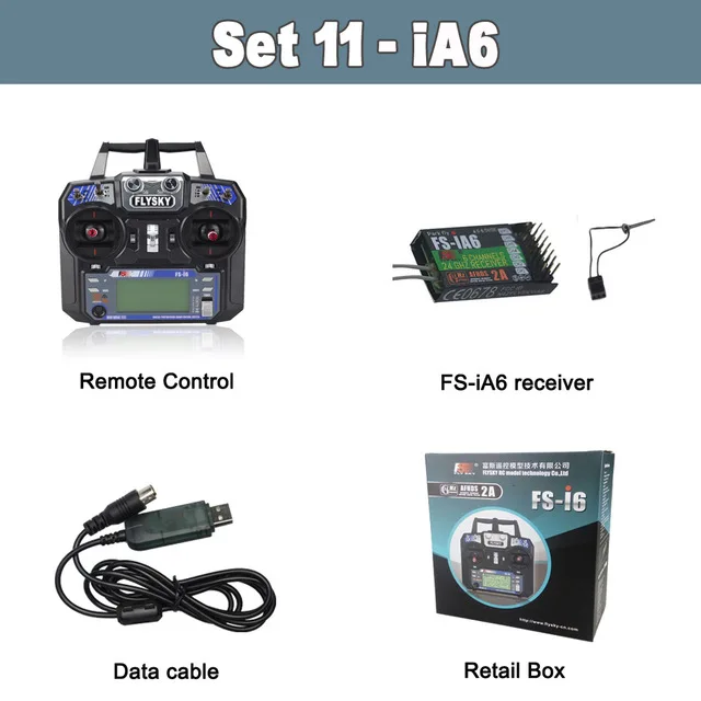 I6 iA6 w Data Cable Flysky FS-i6 FS I6 2,4G 6ch RC передатчик контроллер FS-iA6/FS-iA6B приемник для RC гоночный Квадрокоптер планер самолет - Цвет: I6 iA6 w Data Cable