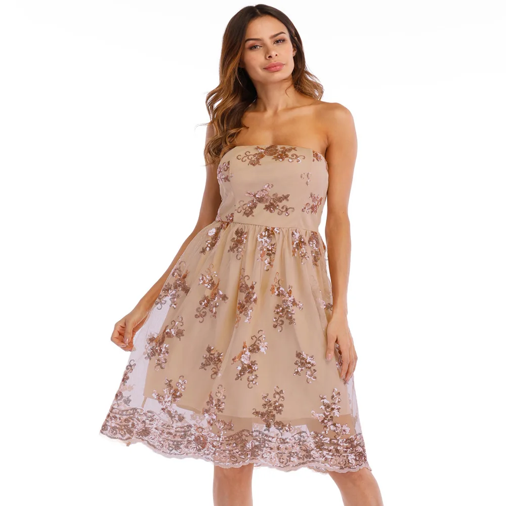 Женское летнее платье с коротким и широким подолом FD7150 очаровательное средней