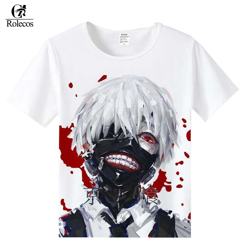 Классический японский аниме костюм Rolecos Tokyo Ghoul футболка для косплея канеки Кен