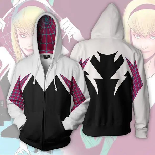 2019 Superhero Venom Gwen Stacy Hoodies Cosplay Costumes 3D printed hoodies Sweatshirts for men and women | Тематическая одежда и