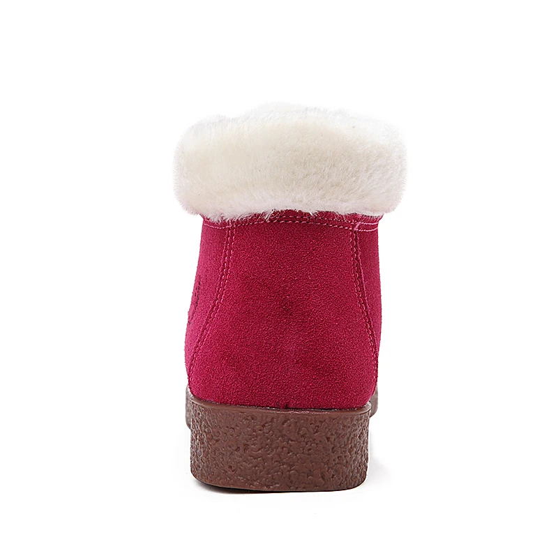 Walgory Женские Зимние ботильоны Обувь свиньи замши Кружево до Стиль дамы