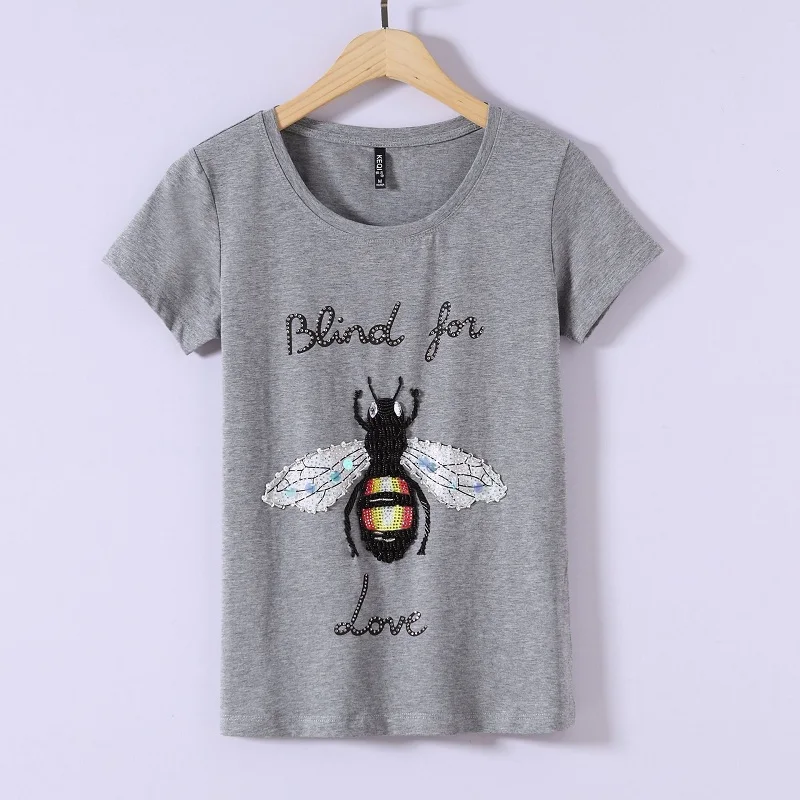 Футболки Женская летняя обувь 2018 г. модные однотонные с круглым вырезом коротким