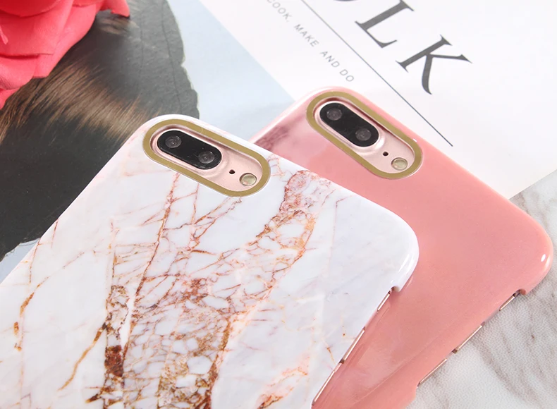 Чехол для телефона с принтом из розового золота и мрамора для iphone XS Max XR, Твердый чехол из поликарбоната для iphone X, 6, 6 s, 7, 8 Plus, чехол