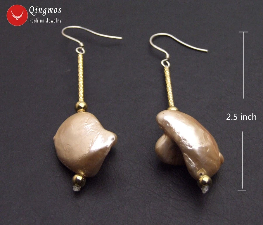 Женские жемчужные серьги в стиле барокко 15 х20 мм 741 | Украшения и аксессуары