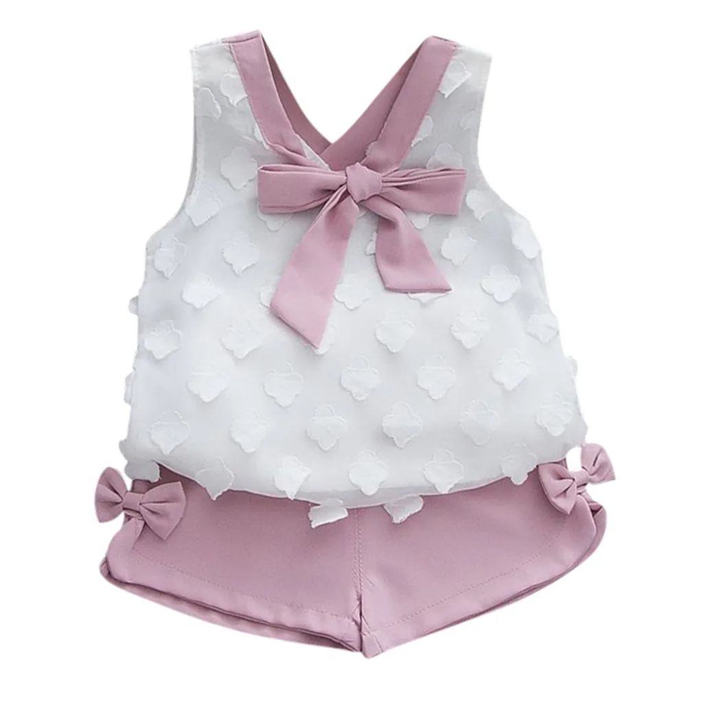 MUQGEW новые модные наряды для маленьких девочек летняя одежда футболка с бантом