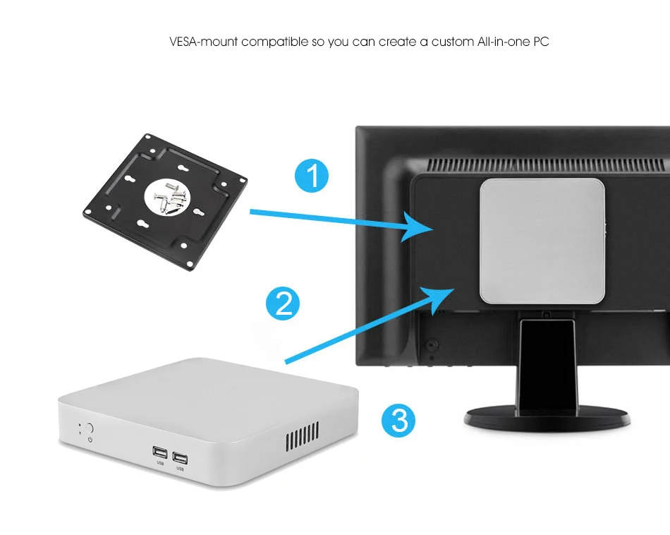 HLY мини-ПК Core i3 7100U i5 7200U i7 7500U Windows 10 4K UHD мини-компьютер HDMI USB Wifi 2,5 дюймов SATA HDD Windows PC minipc