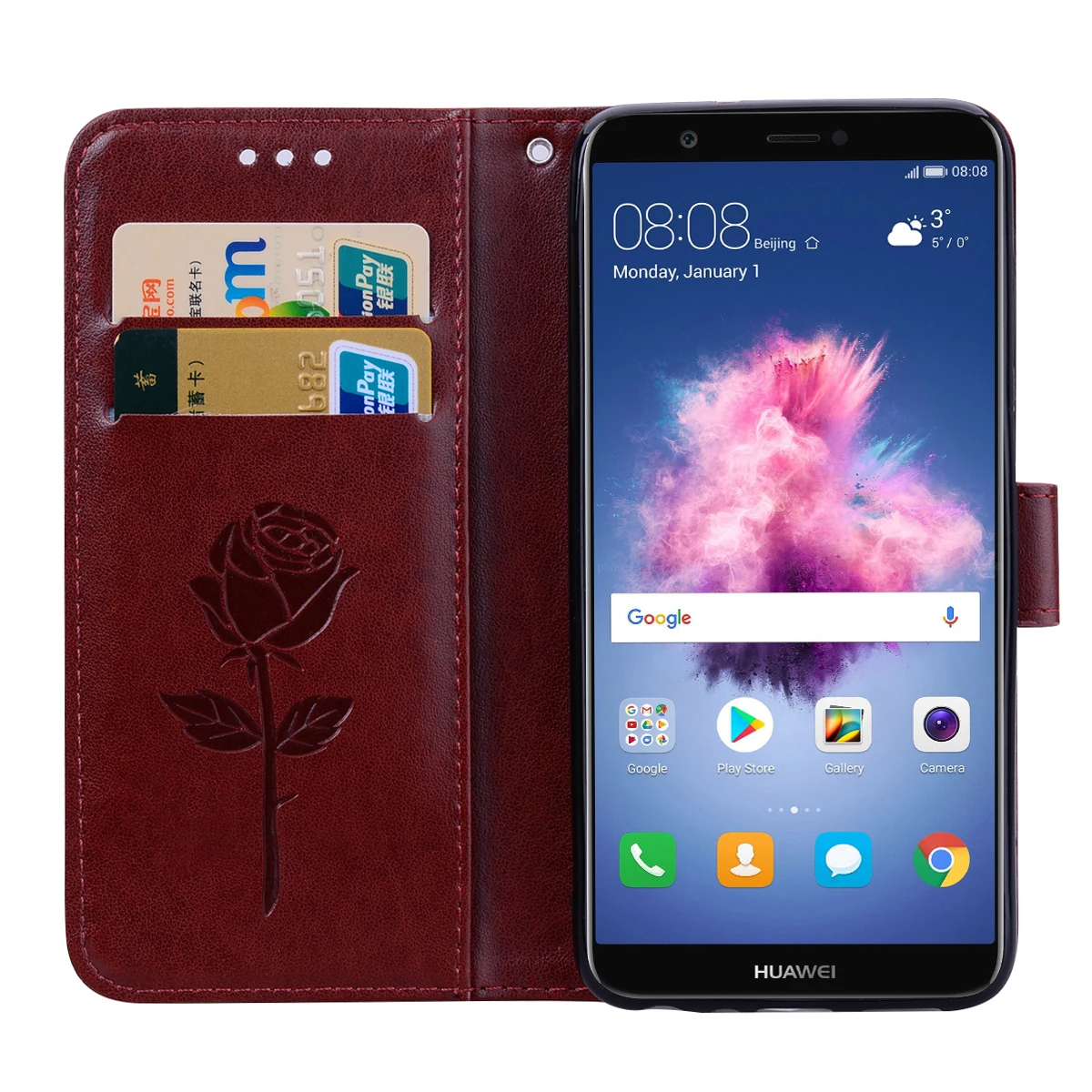 5,65 дюймов для huawei P, умный чехол, TPU кожа, задняя крышка, кошелек, чехол для телефона huawei Psmart, откидная крышка, FIG-LX1, Enjoy 7 S, чехол