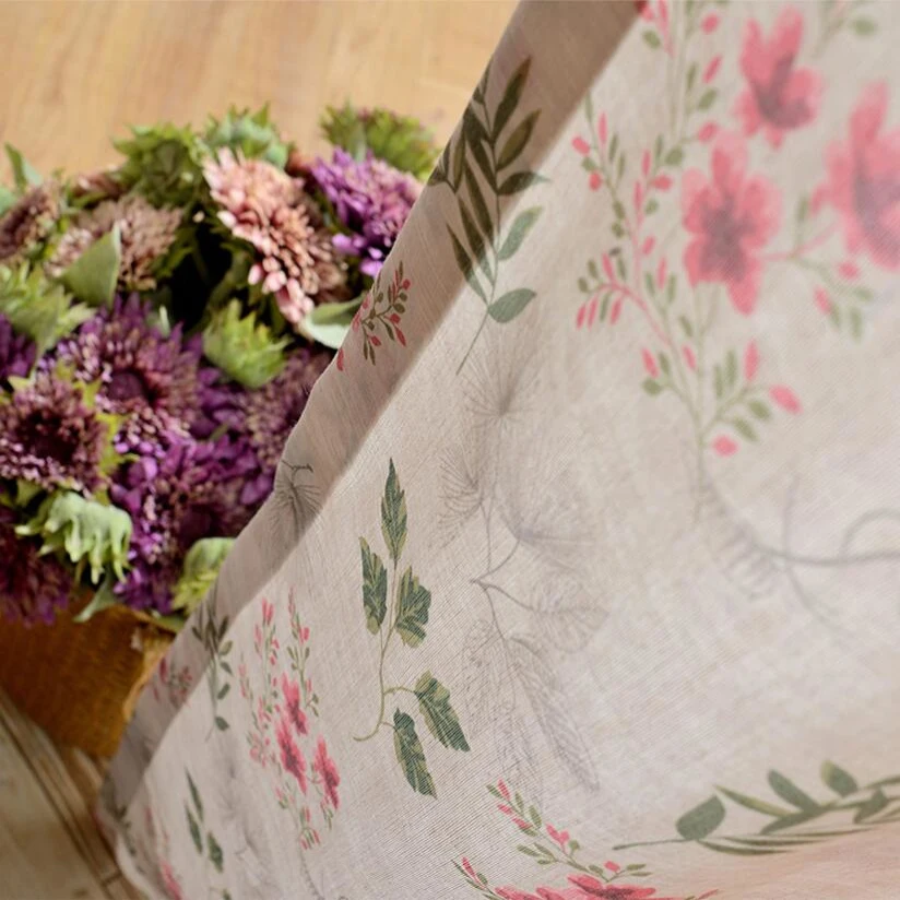 Цветочный Шторы кантри окна Спальня печатных простыня Кухня чистой ткани тюль с