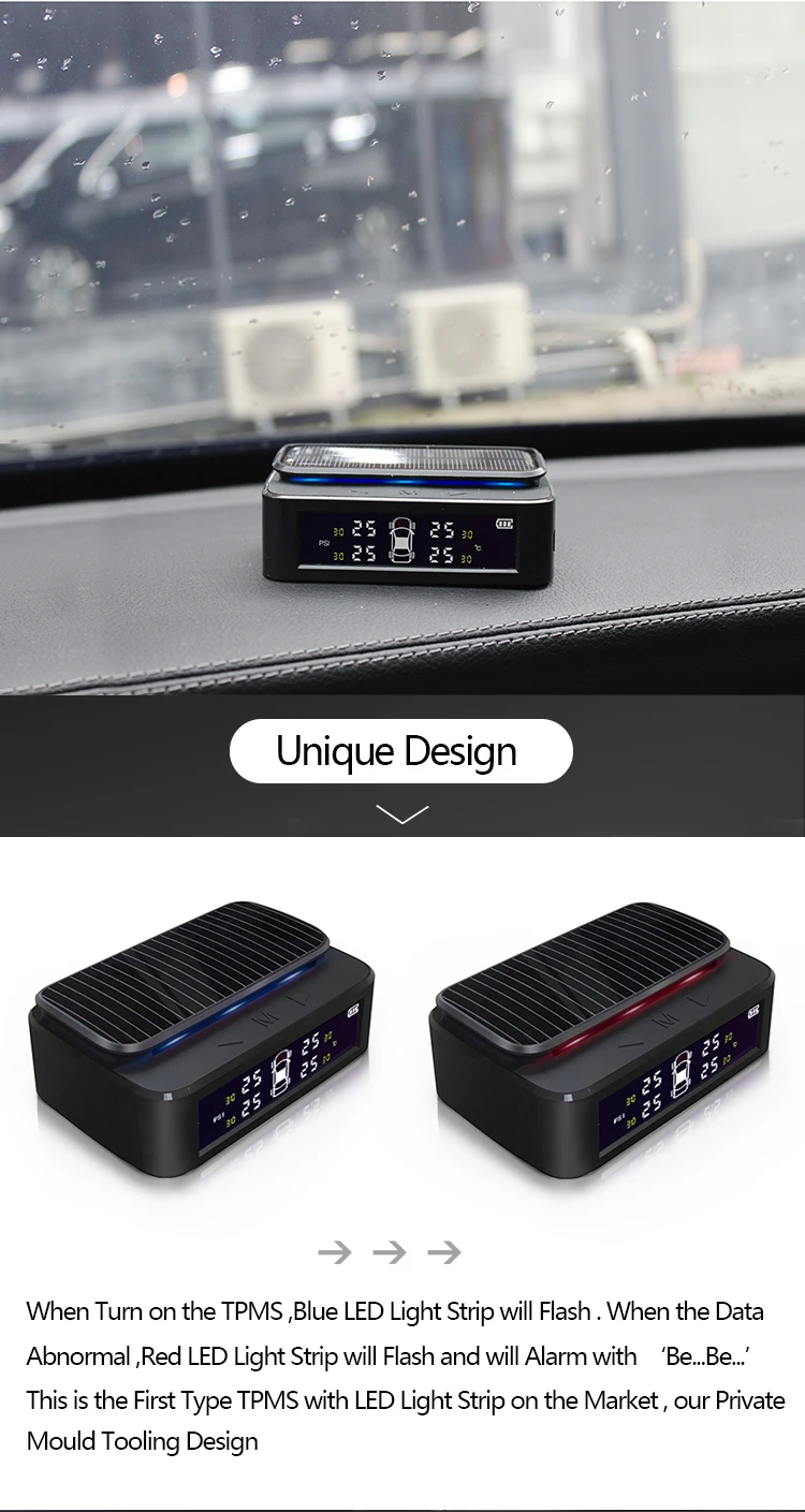 TPMS автомобильный внешний Солнечный монитор давления в шинах с подсветкой ЖК-дисплей цветной экран в режиме реального времени монитор давления в шинах датчик давления