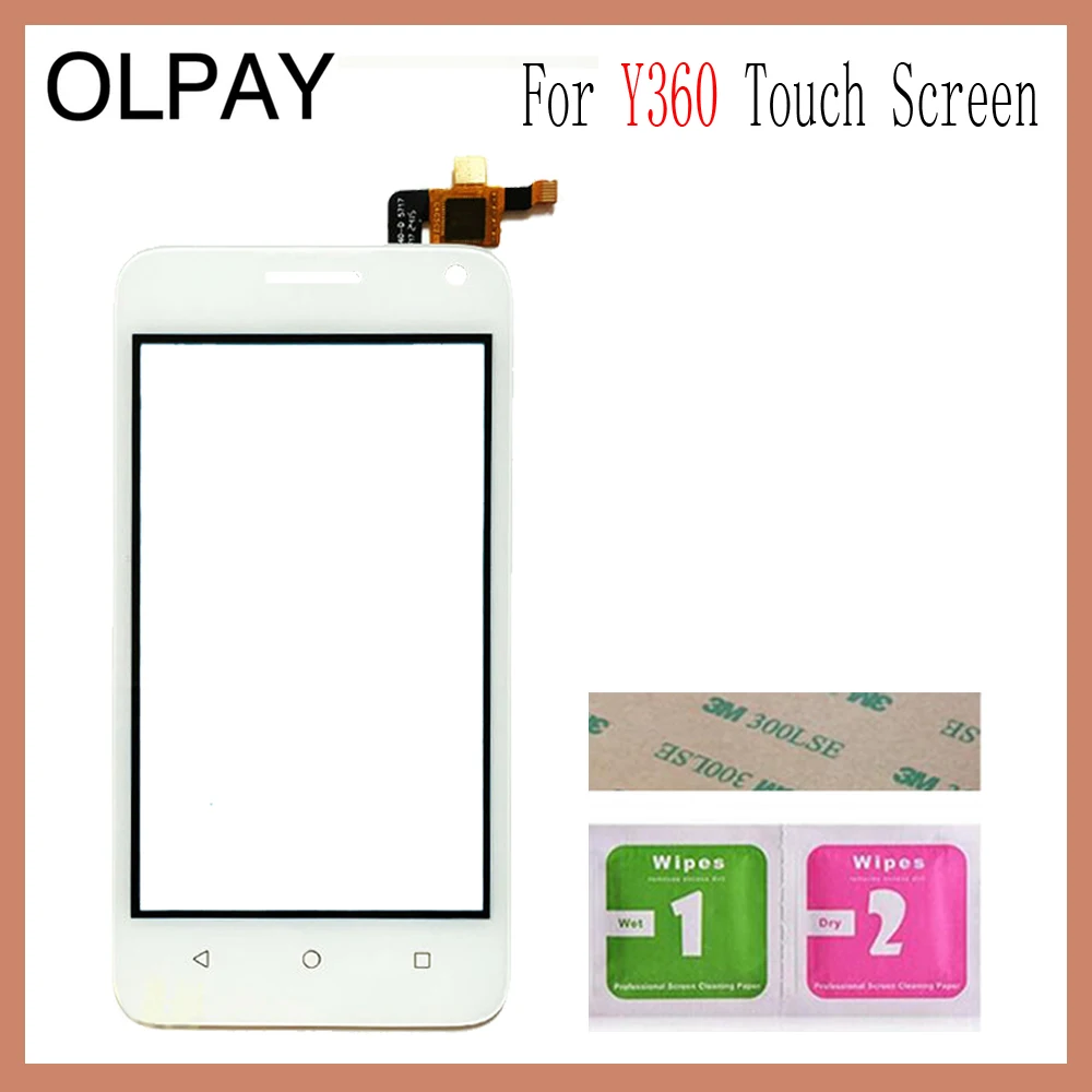 OLPAY 4," для huawei Ascend Y360 Y336 Y3 Y336-U02 сенсорный экран стекло дигитайзер панель объектив сенсор стекло клейкая и салфетки