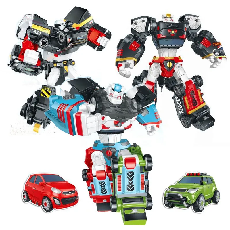 Новый автомобиль робот игрушки черный Tobot 4 в 1 Трансформация Робот сливается