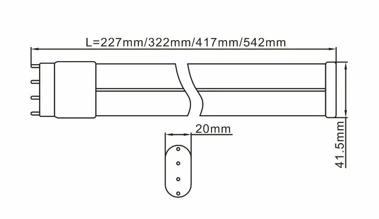 Новейшая модель 2G11 led PL светильник 542 мм 18 Вт 24 4pin светодиодные трубки SMD2835 AC85 265V DHL