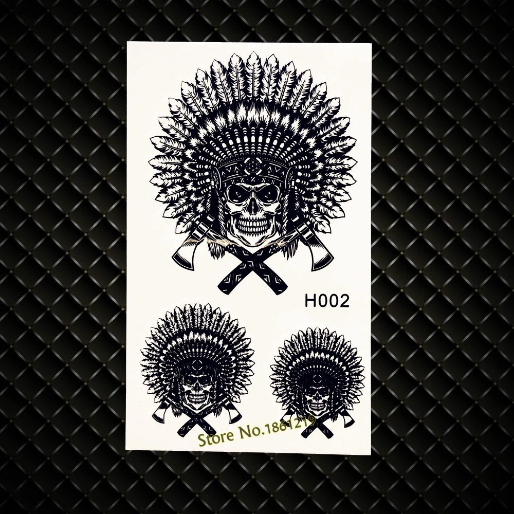 Череп крест дизайн поддельные флэш временную татуировку Стикеры Для женщин
