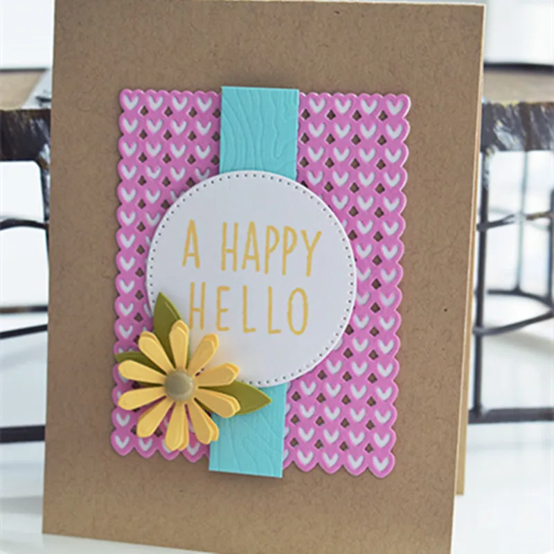 2 шт./компл. выдолбленные сердца прямоугольная рамка для резки металла трафарет DIY